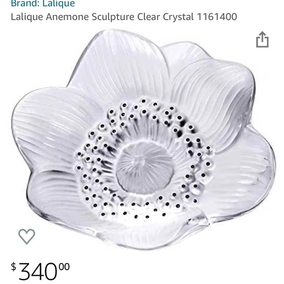 Lalique ~ Anemone flower crystal paperweight - Picture 2 of 9